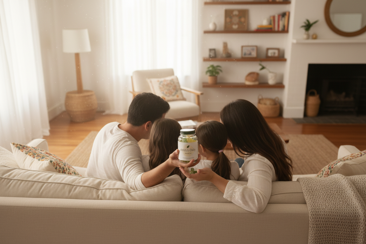 Familia compartiendo AMANA Daily